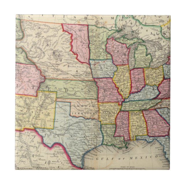 Map Of The United States, And Territories Tile (Front)