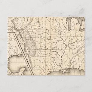 Map of the United States and Texas Postcard