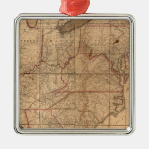 Map of the United States By Abraham Bradley Junior Metal Ornament