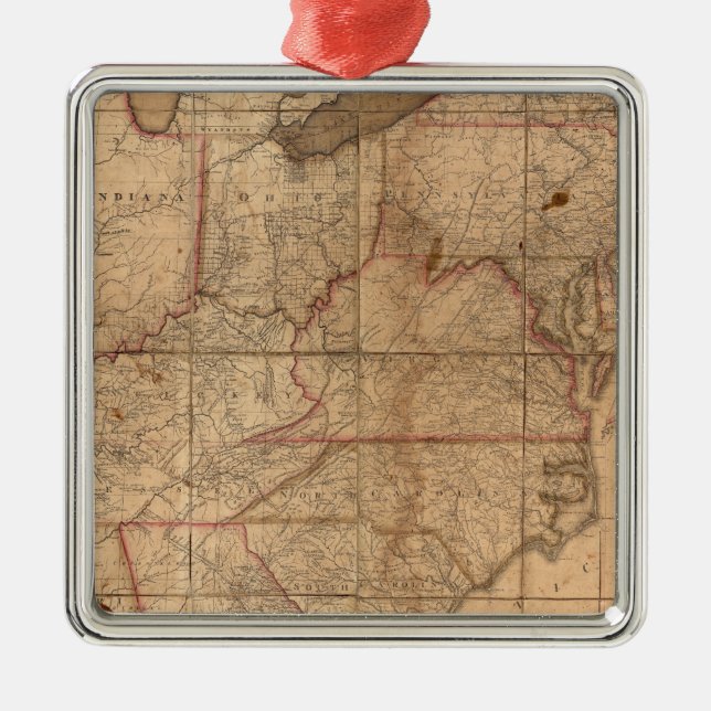 Map of the United States By Abraham Bradley Junior Metal Ornament (Front)