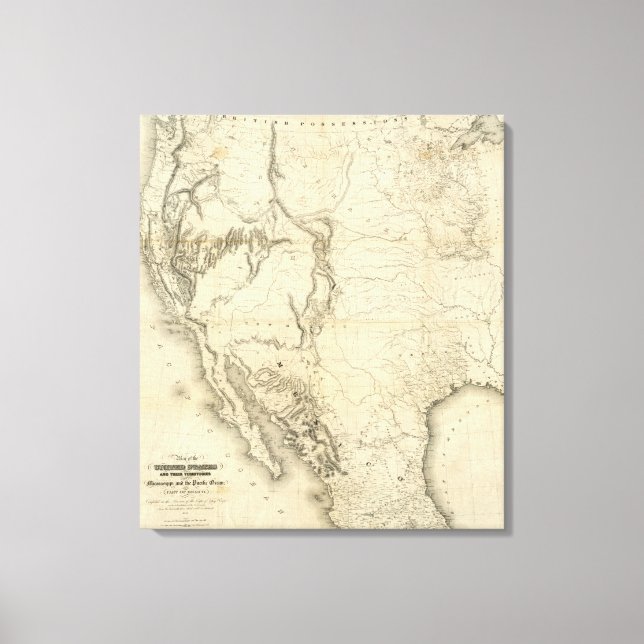Map Of The United States Canvas Print (Front)