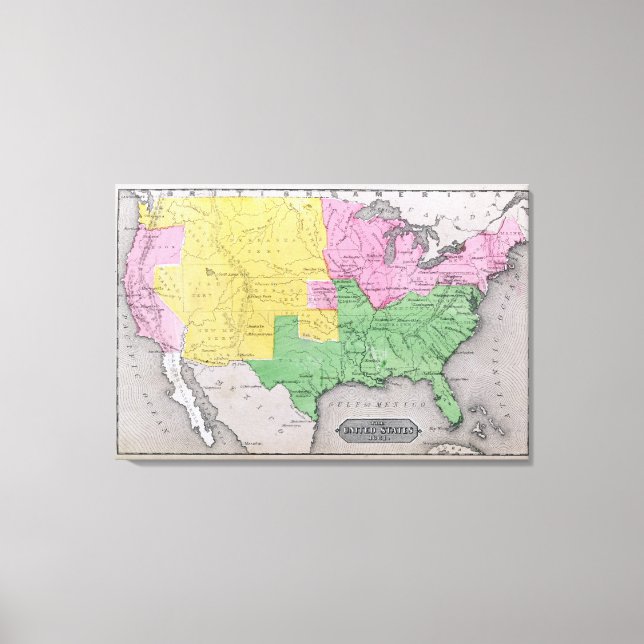Map of the United States Canvas Print (Front)