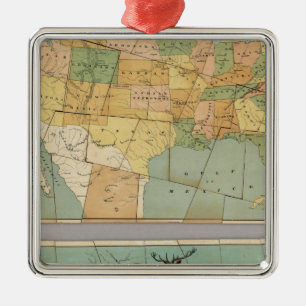 Map of the United States of America 2 Metal Ornament