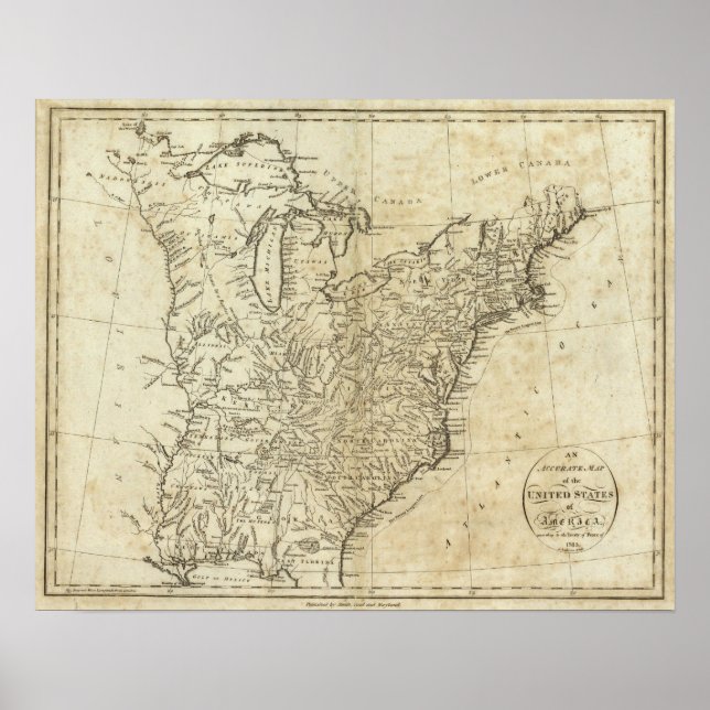 Map of the United States of America 3 Poster (Front)