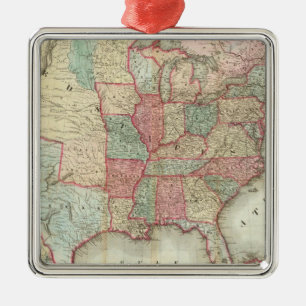 Map Of The United States Of America Metal Ornament