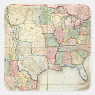 Map of The United States of America Square Sticker