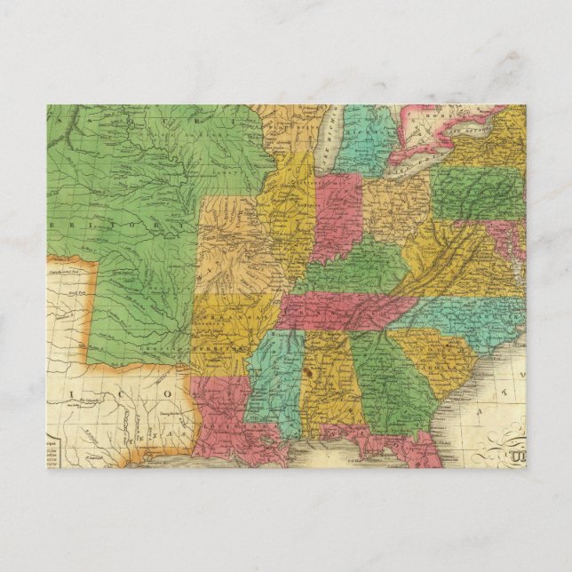 Map of the United States Postcard (Front)