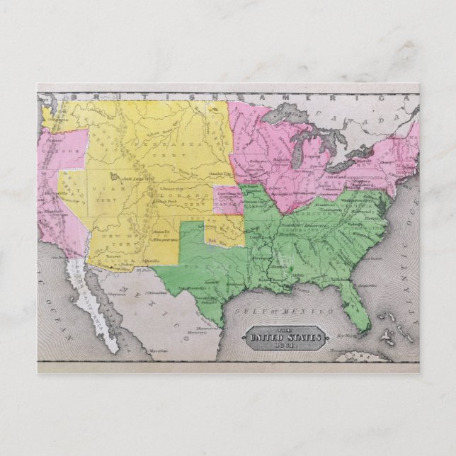 Map of the United States Postcard (Front)