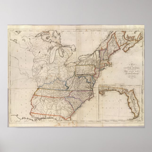 Map of the United States Poster (Front)