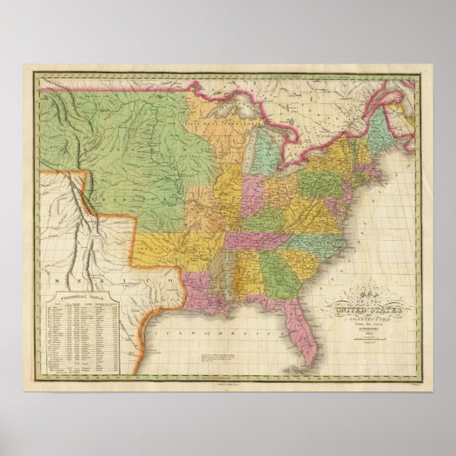 Map of The United States Poster (Front)