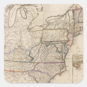 Map of the United States Square Sticker