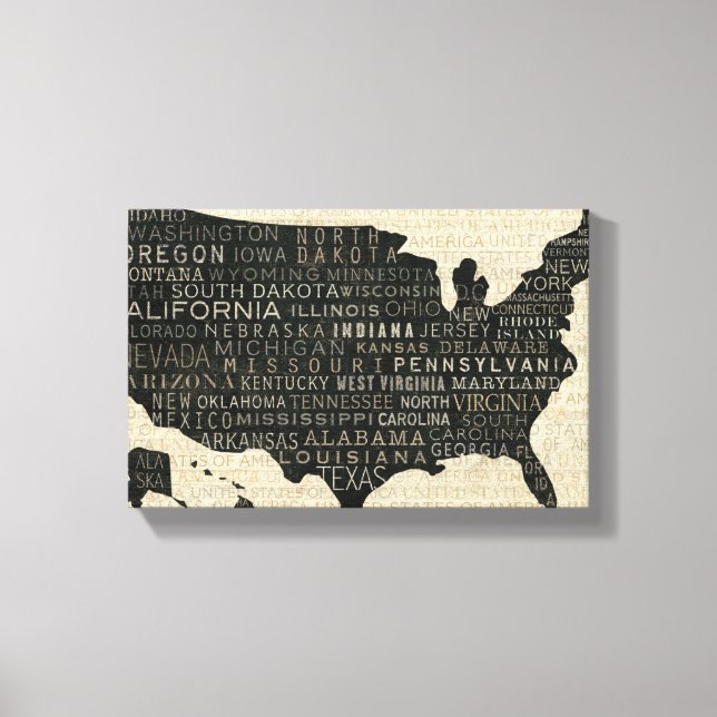 Map of the USA Canvas Print (Front)