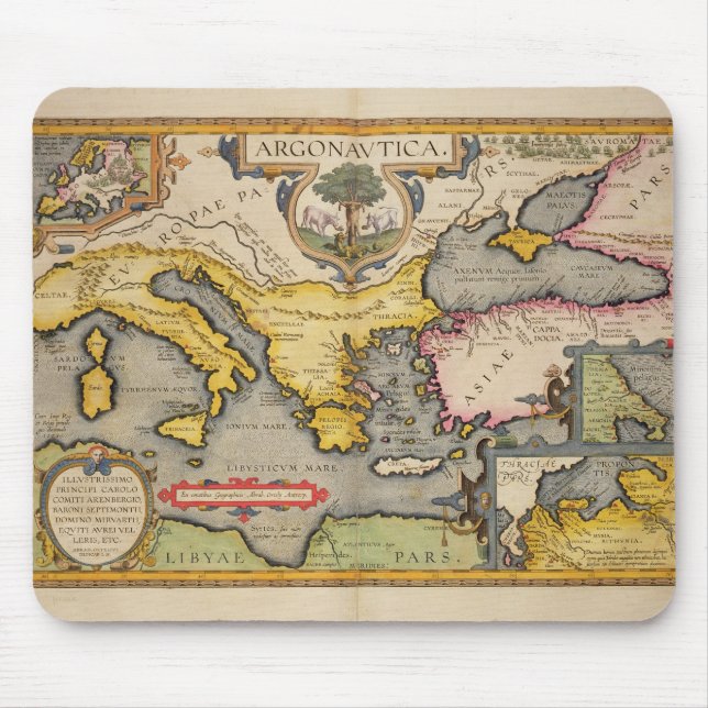 Map of the Voyage of the Argonauts Mouse Pad (Front)