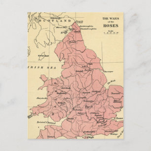Map of the War of the Roses Postcard