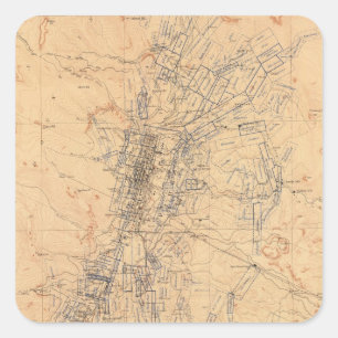 Map of the Washoe District Showing Mining Claims Square Sticker