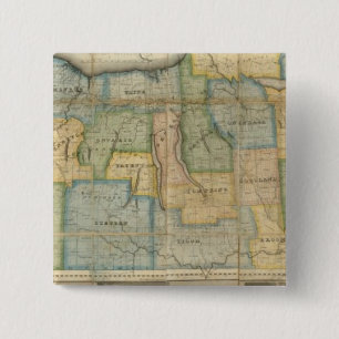 Map of the Western Part of the State Of New York 2 Inch Square Button