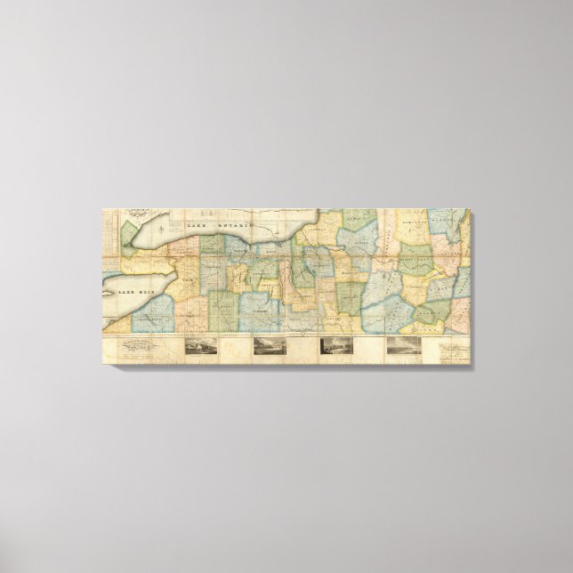 Map of the Western Part of the State Of New York Canvas Print (Front)