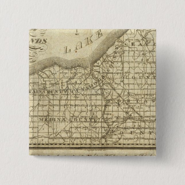 Map of The Western Reserve 2 Inch Square Button (Front)