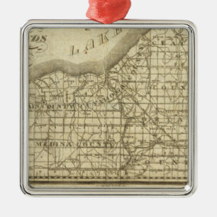 Map of The Western Reserve Metal Ornament