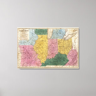 Map of the Western States Canvas Print