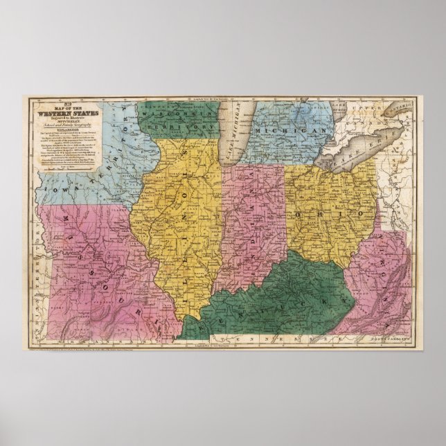 Map of the Western States Poster (Front)