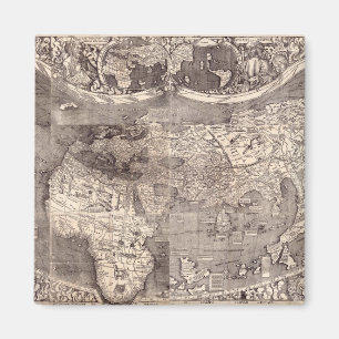 Map of the World   1507 Magnet