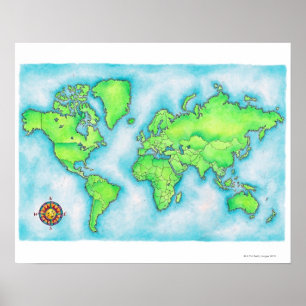 Map of the World 15 Poster