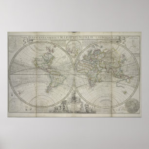 Map of the world 1736 poster