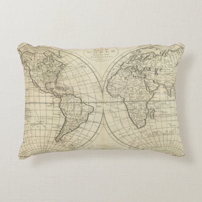 Map of the World 2 2 Accent Pillow (Front)