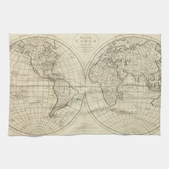 Map of the World 2 2 Kitchen Towel (Horizontal)