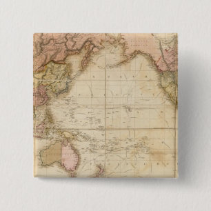 Map of the world 2 inch square button
