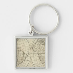 Map of the World 2 Keychain