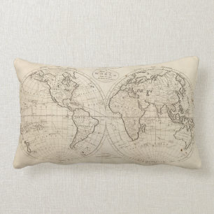 Map of the World 2 Lumbar Pillow