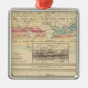 Map of The World 2 Metal Ornament