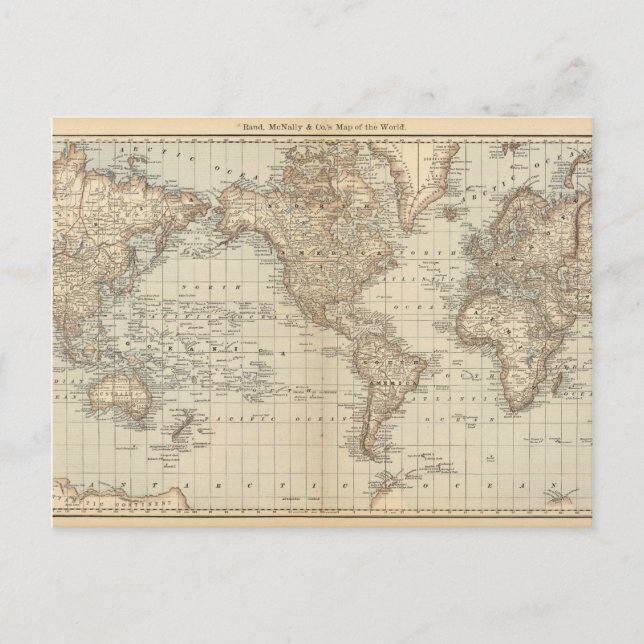 Map of the World 2 Postcard (Front)