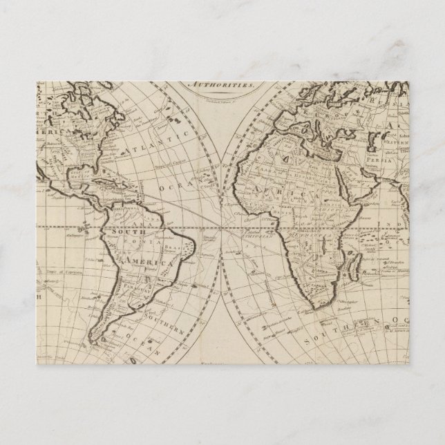 Map of the World 2 Postcard (Front)