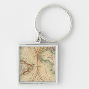 Map of the World 3 Keychain