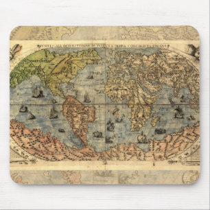 Map of the World Antique Globe Mouse Pad