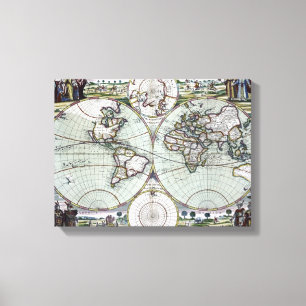 Map of the world canvas print