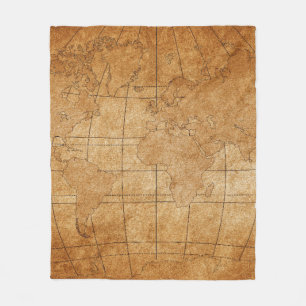 map of the world fleece blanket