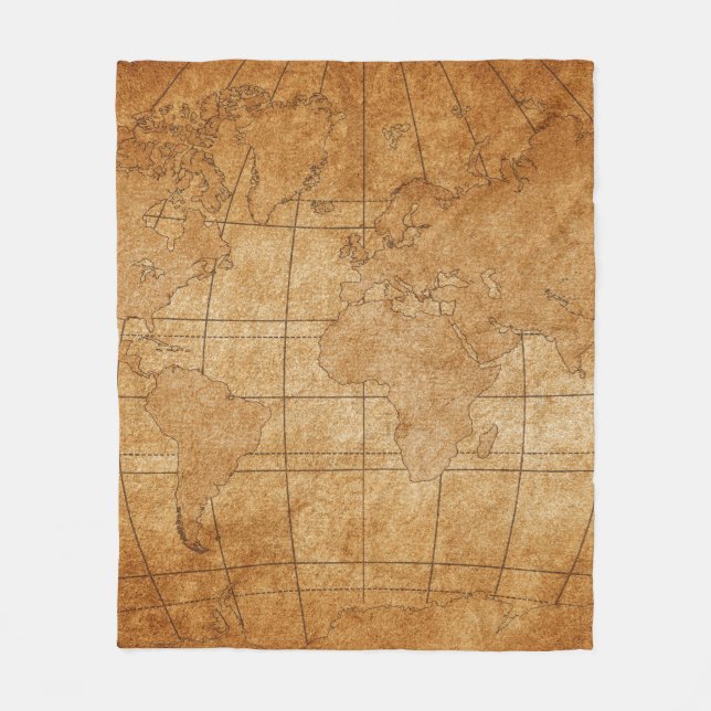 map of the world fleece blanket (Front)