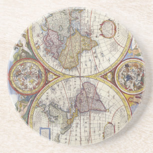 Map of the world from 1626 coaster
