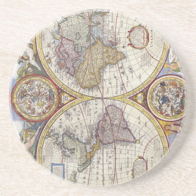 Map of the world from 1626 coaster (Front)