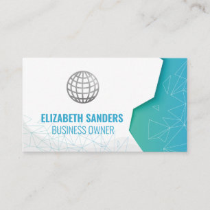 Map of the World Geometric Business Card