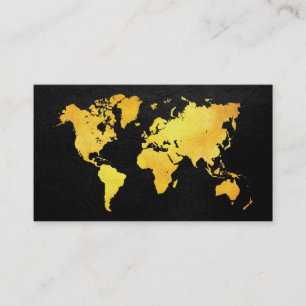 Map of the World (Gold) Business Card