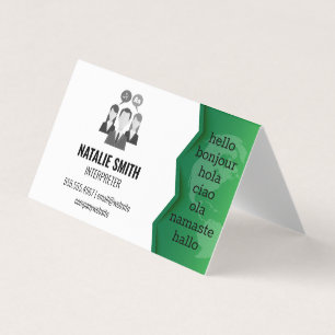Map of the World   Interpreter Languages Business Card