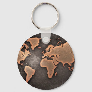 Map of the world keychain