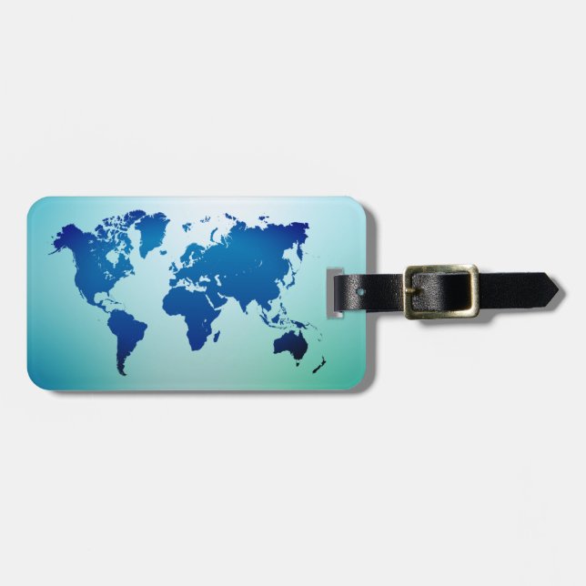 Map of the world luggage tag (Front Horizontal)