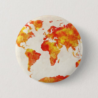 Map of the World Map Abstract Painting 2 Inch Round Button