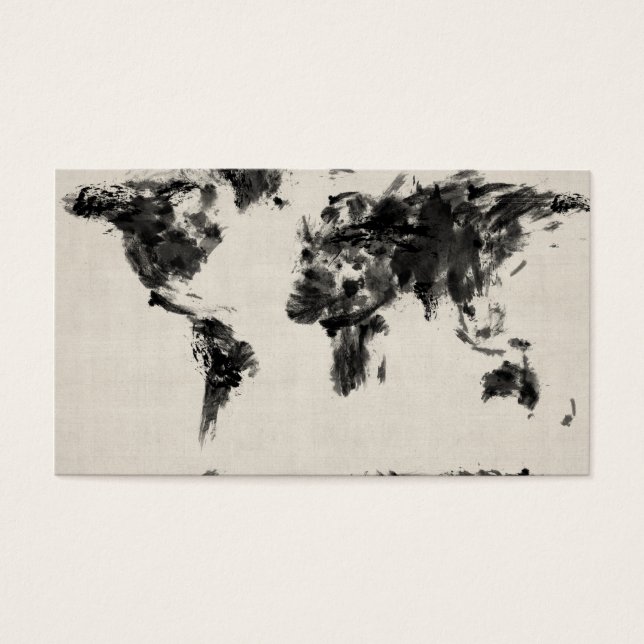 Map of the World Map Dark Abstract Painting (Front)
